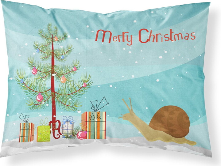 Garden Snail Merry Christmas Fabric Standard Pillowcase CK4539PILLOWCASE