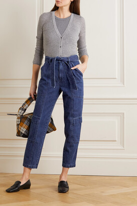 J Brand Athena Belted High-rise Tapered Jeans