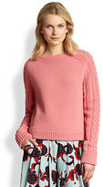 Thumbnail for your product : See by Chloe Wool-Blend Cable-Sleeved Sweater