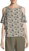 Thumbnail for your product : Max Studio Floral-Print Cold-Shoulder Blouse