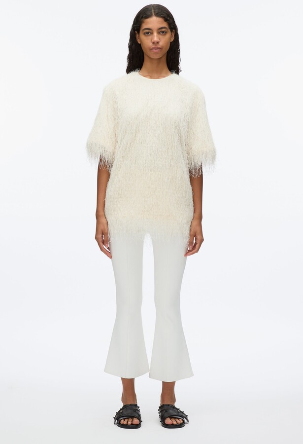 Fringe Boxy Tee in IVORY