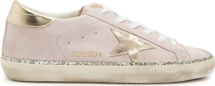 Golden Goose Super-star Glittered Suede Sneakers