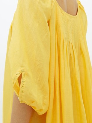 Thierry Colson Eva Metallic Cotton-blend Kaftan Dress - Yellow