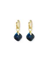 Thumbnail for your product : Jude Frances 18k Lisse Doublet Cushion Earring Charms in Labradorite/Onyx
