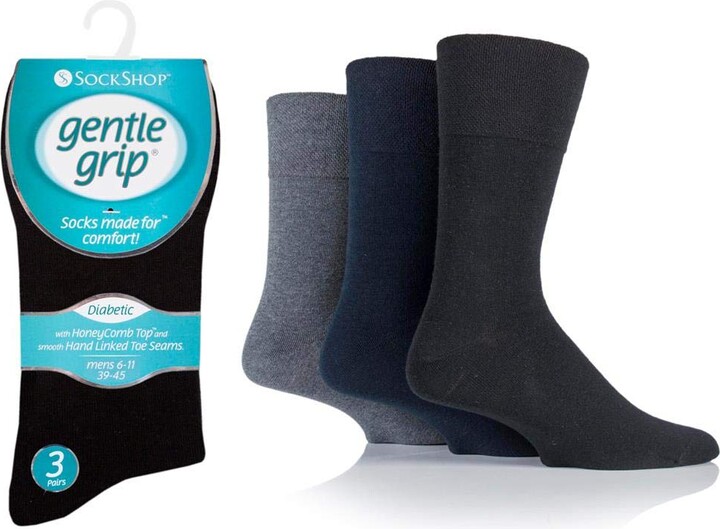 ComfortStyle Gentle Grip Mens Socks Non Elastic Loose Fit For