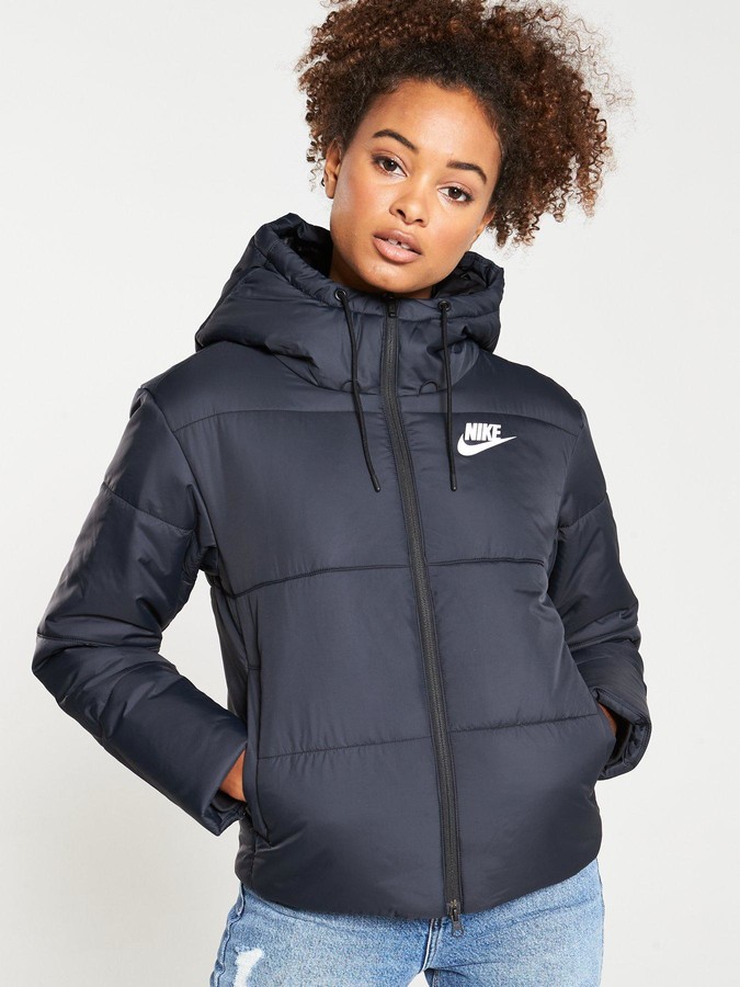 nike black padded coat