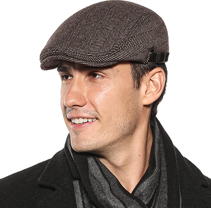 Maeau Mens Flat Cap Duckbill Hat with Adjustable Side Belt Classic