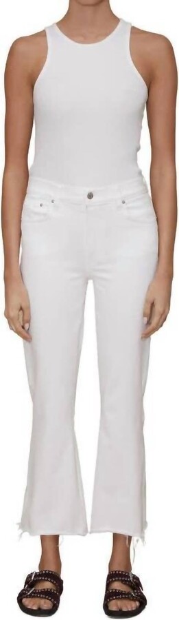 Le Jean Bella Crop Flare Jeans In White