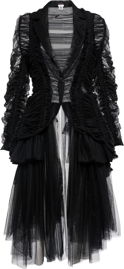 Noir Kei Ninomiya Ruched tulle blazer dress