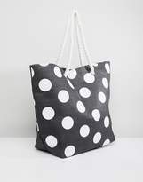 Thumbnail for your product : South Beach Dotted Tote Bag With Rope Handle