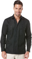 Thumbnail for your product : Cubavera Long Sleeve Ornate Embroidered Tuck Front Guayabera