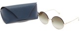 Thumbnail for your product : Loewe Leather-trimmed Round Metal Sunglasses - Gold