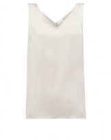 Thumbnail for your product : Raey High V-neck Silk Cami Top - Grey