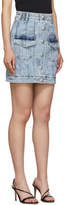 Thumbnail for your product : Balmain Blue Denim Acid Wash Miniskirt