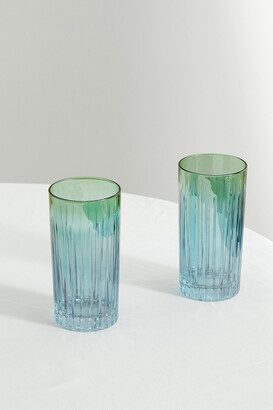 Luisa Beccaria Dégradé Set Of Two Large Glass Tumblers - Blue