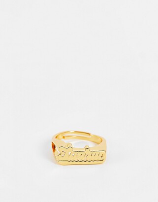 Image Gang adjustable Taurus starsign ring in gold plate