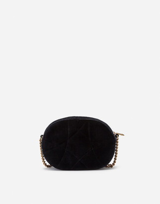 Dolce & Gabbana Devotion Camera Bag In Quilted Smooth Velvet