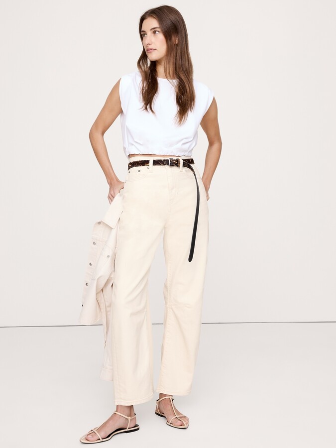 High-Rise Relaxed Barrel Ankle Jean