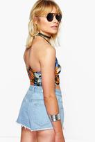 Thumbnail for your product : boohoo Ava Printed Floral Halter Crop
