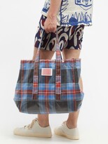 Thumbnail for your product : Charles Jeffrey Loverboy Logo-patch Tartan Coated-twill Tote Bag - Multi
