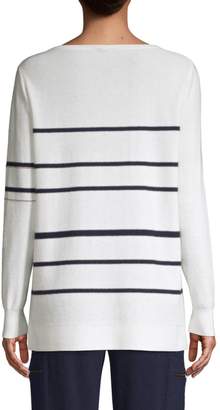 TSE X Sfa Cashmere Chain Stripe Long Sleeve Sweater