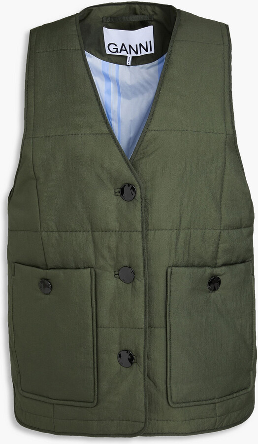Ganni Quilted ripstop vest