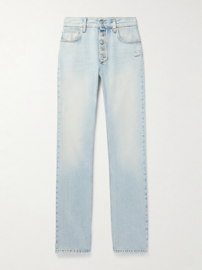 Alexander McQueen Slim-Fit Distressed Jeans