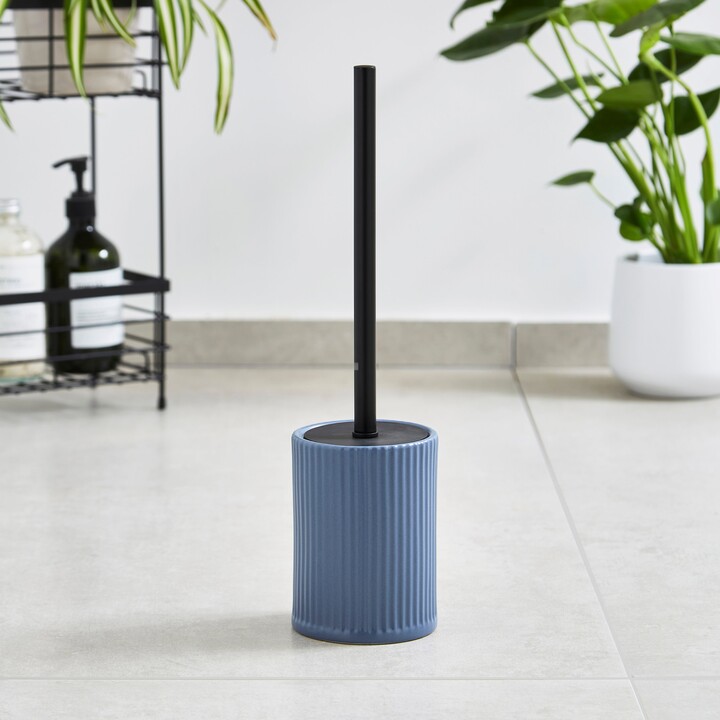 Dunelm Ceramic Ribbed Toilet Brush Blue ShopStyle Bath Accessories