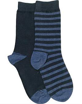 David Jones 2Pk Solid Stripe Socks