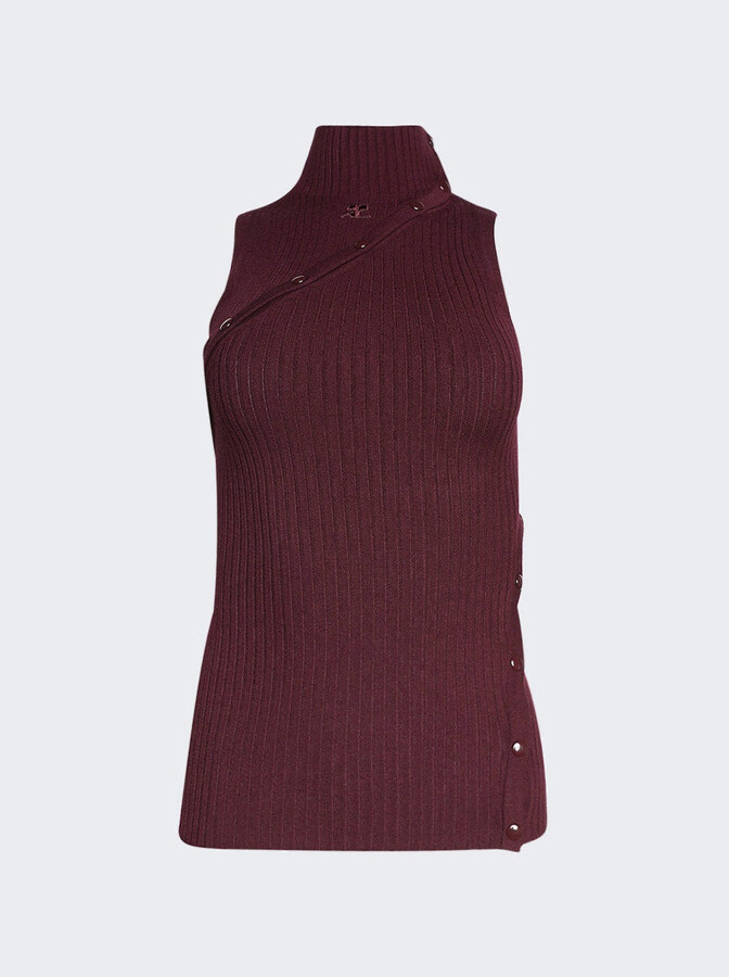 Courreges Multistyling Rib Knit Top