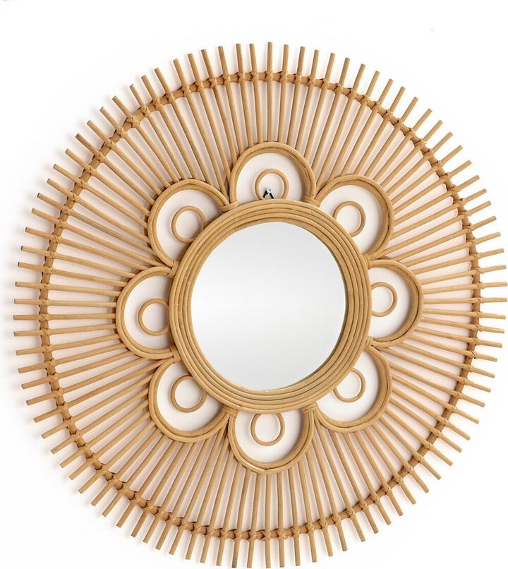 La Redoute Interieurs Nogu 90cm Floral Rattan Round Mirror ShopStyle