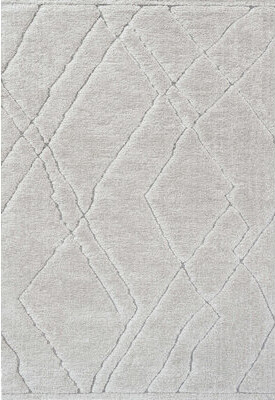 Foundry Select Geometric Machine Woven Polypropylene Area Rug in Gray