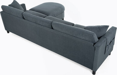 Ebern Designs 107.87'Sectional Sofa Couch With 1 Ottoman,Seat Cushion and Back Cushion Removable