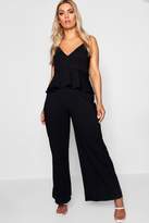Thumbnail for your product : boohoo Plus Strappy Peplum Jumpsuit