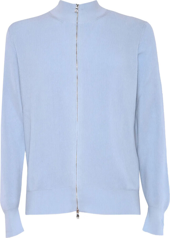 Ballantyne Ribbed Zip-Up Cardigan