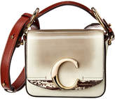 Thumbnail for your product : Chloé C Patent & Snakeskin-Embossed Leather Shoulder Bag