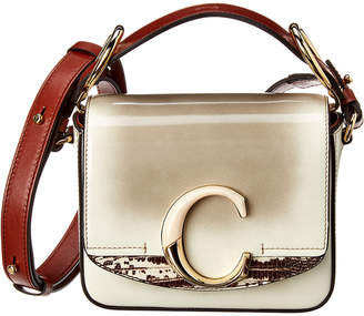 Chloé C Patent & Snakeskin-Embossed Leather Shoulder Bag