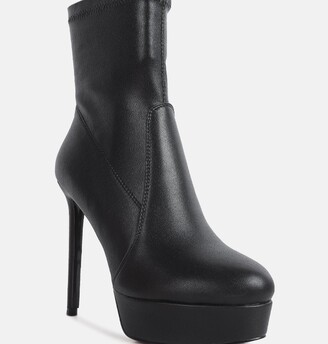 London Rag Rossetti Stretch Pu High Heeled Ankle Boot