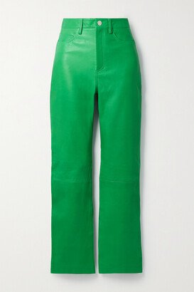 REMAIN Birger Christensen Lynn Leather Straight-leg Pants - Green