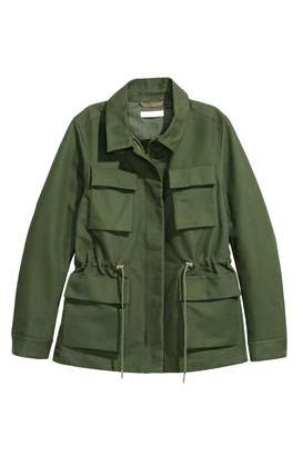 H&M Cotton Cargo Jacket - Green - Women