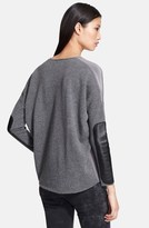 Thumbnail for your product : The Kooples SPORT Leather Patch Mix Media Top