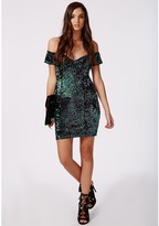 Thumbnail for your product : Missguided Sara Sequin Bardot Multi Coloured Mini Dress