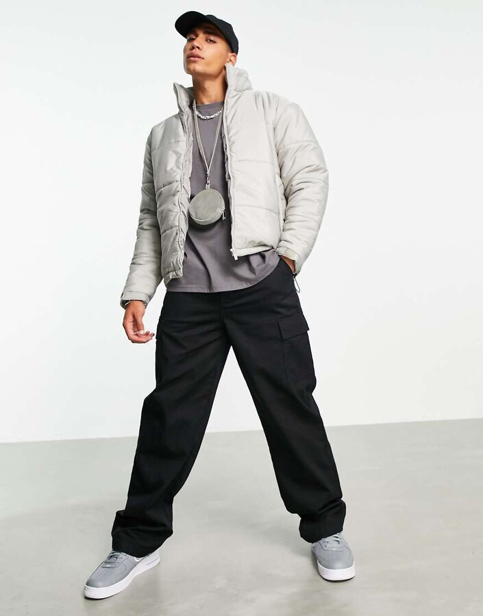 mens silver bubble jacket