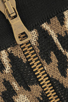 Thumbnail for your product : Balmain Leopard-jacquard stretch-knit mini skirt