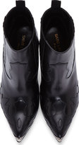Thumbnail for your product : Saint Laurent Black & Silver Embossed Western Paris Boots