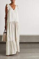 Thumbnail for your product : Joslin + Net Sustain Gracie Crocheted Lace-trimmed Linen Maxi Dress - Beige
