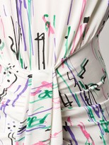 Thumbnail for your product : Isabel Marant Abstract-Print Draped Midi Dress