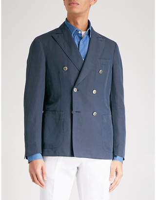 SLOWEAR Chinolino double-breasted linen and cotton-blend jacket