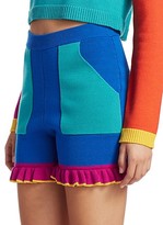 Thumbnail for your product : Victor Glemaud Geo Lettuce Edge Ruffle Midi Shorts
