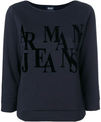 Armani Jeans three-quarters sleeve logo sweatshirt